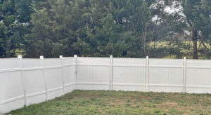 White composite or PVC fenced
